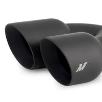 Thumbnail for Mishimoto Dual Offset Tips 2.5in Inlet 3in Outlet Slash Cut - Black