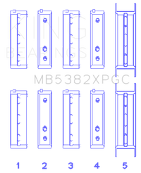 Thumbnail for King Subaru EJ20/EJ22/EJ25 Including Turbo (Size .026) pMaxKote Performance Main Bearing Set
