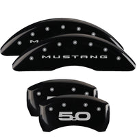 Thumbnail for MGP 4 Caliper Covers Engraved Front 2015/Mustang Engraved Rear 2015/50 Black finish silver ch