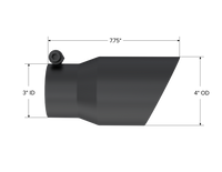 Thumbnail for MBRP Tip 3in Round x 4in Inlet OD Dual Walled Angled Black Tip - Fits all 3in Exhausts