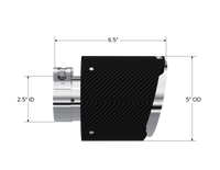 Thumbnail for MBRP Universal Carbon Fiber Tip 2.5in ID / 5in OD Out / 6.5in Length Angle Cut Dual Wall