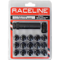 Thumbnail for Raceline 12x1.5mm Spline Black Lug Nuts (16 Pack)