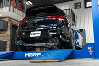Thumbnail for MBRP 2022 Volkswagen Golf R MK8 T304 Stainless Steel 3in Cat-Back, Quad Rear Exit- Carbon Fiber Tip