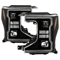 Thumbnail for Spyder Signature 20-22 Ford F250/F350 (Halogen) Proj. Headlights - Black (PRO-YD-FS20HALSI-SEQ-BK)