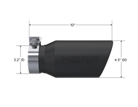 Thumbnail for MBRP Universal Tip 4.5in OD / 3.2in Inlet / 10in Length / Angled Cut Rolled End - Black