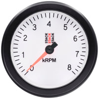 Thumbnail for Autometer Stack Sport 88mm 0-8K RPM Tachometer - White