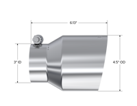 Thumbnail for MBRP Universal Stainless Steel Dual Wall Tip 4.5in OD/3in Inlet/6.13in L