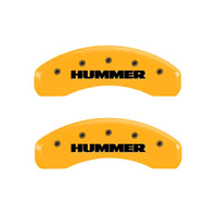 Thumbnail for MGP 4 Caliper Covers Engraved Front & Rear Hummer Yellow Finish Black Char 2005 Hummer H2