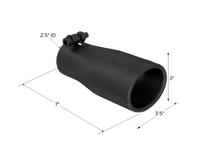 Thumbnail for MBRP Universal Tip 2.5 O.D. Oval End 3.75 Inlet 10in length - Black Finish