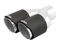 Thumbnail for MBRP 3in ID / Dual 4in OD Out Staggered L 9.87in / R 9.37in Dual Wall Carbon Fiber Univ Exhaust Tip
