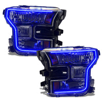 Thumbnail for Oracle 15-17 Ford F-150 Dynamic RGB+A Pre-Assembled Headlights Halogen - Blk Edition - SEE WARRANTY