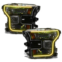 Thumbnail for Oracle 15-17 Ford F-150 Dynamic RGB+A Pre-Assembled Headlights Halogen - Blk Edition - SEE WARRANTY
