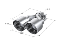 Thumbnail for MBRP Universal T304 SS Dual Tip 4in OD/2.5in Inlet