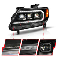 Thumbnail for ANZO 15-22 Chevy Colorado Blk Housing Full LED DRL Projector Headlight w/ Sequential Light Bar