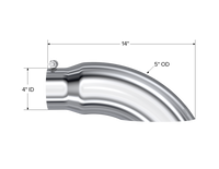 Thumbnail for MBRP Universal Tip 5 O.D. Turn Down 4 inlet 14 length