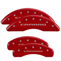 Thumbnail for MGP 4 Caliper Covers Engraved Front & Rear Gen 5/Camaro Red finish silver ch