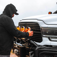 Thumbnail for KC HiLiTES SlimLite 8in. LED Light Shield (Shield Only) - Amber