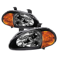 Thumbnail for Xtune Honda Del Sol 93-97 1Pc Amber Crystal Headlights Black HD-ON-HDEL93-1P-AM-BK
