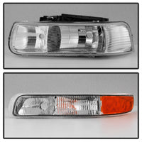 Thumbnail for xTune Chevy Silverado 1500 99-02 OEM Style Headlights w/ Bumper Lights - Chrome HD-JH-CSIL99-OE-SET