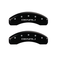 Thumbnail for MGP 4 Caliper Covers Engraved Front & Rear Denali Black finish silver ch