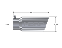 Thumbnail for MBRP Universal Tip 5 O.D. Angled Single Walled 4 inlet 12 length