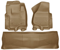 Thumbnail for Husky Liners 2012.5 Ford SD Crew Cab WeatherBeater Combo Tan Floor Liners (w/o Manual Trans Case)