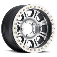 Thumbnail for Raceline RT232 Monster 15x8in/5x114.3 BP/-32mm Offset/83.82mm Bore - Black & Machined Beadlock Wheel