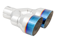 Thumbnail for MBRP Burnt End Tip 2.5 ID Dual 4 OD Out 9.5 length Single wall 304 Stainless Steel Driver Side