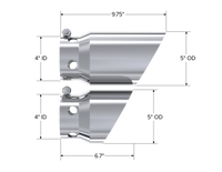 Thumbnail for MBRP 2008 Ford F250/350/450 6.4 L 4 inlet 5 Tip Cover Set - 6 and 9 in length