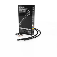 Thumbnail for Goodridge 96-03 Harley-Davidson XL1200 Sportster Dual Black Front Brake Line w/Black Fitting