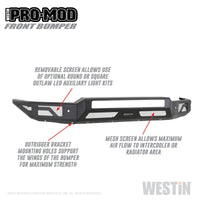Thumbnail for Westin 15-19 Chevrolet Silverado 2500/3500 Pro-Mod Front Bumper - Textured Black