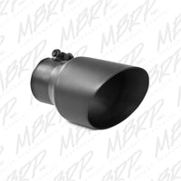 Thumbnail for MBRP Universal Tip 4.5in OD 3in Inlet 8in Length Dual Walled Angled Exhaust Tip - Black