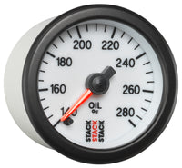 Thumbnail for Autometer Stack 52mm 140-280 Deg F 1/8in NPTF Male Pro Stepper Motor Oil Temp Gauge - White