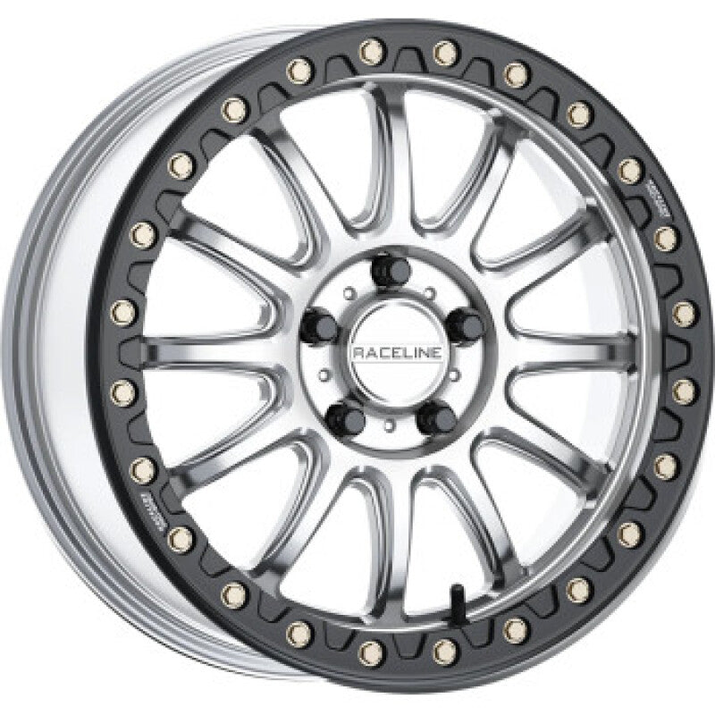 Raceline A14BG Alpha 17x7in/5x114.3 BP/40mm Offset/68mm Bore - Black & Gunmetal Ring Beadlock Wheel