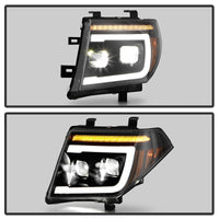 Thumbnail for Spyder Apex 05-08 Nissan Frontier High-Power LED Module Headlights - Black (PRO-YD-NF05AP-SEQGR-BK)
