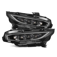 Thumbnail for AlphaRex 16-21 Honda Civic NOVA-Series LED Proj Headlights Blk w/Activation Light & Seq.Sig / SB DRL