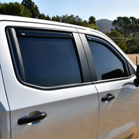 Thumbnail for Westin 19-21 Chevy Silverado Crew Cab Pickup In-Channel Wind Deflector 4pc - Smoke