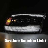 Thumbnail for AlphaRex 09-18 Dodge Ram 1500HD NOVA LED Projector Headlights Plank Style Design Gloss Black w/DRL
