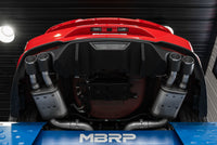 Thumbnail for MBRP 18-20 Ford Mustang GT 5.0 w/ Quad Tip Active Exhaust Cat Back Split Rear T304 w/ Carb Fib Tips