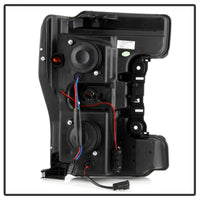 Thumbnail for Spyder Ford F-250/F-350/F450 Super Duty 17-18 Projector Headlights Black PRO-YD-FS17-SBSEQ-BK