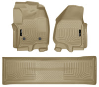 Thumbnail for Husky Liners 2012.5 Ford SD Crew Cab WeatherBeater Combo Tan Floor Liners (w/o Manual Trans Case)