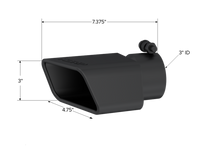 Thumbnail for MBRP Universal Tip 4.75inx 3in Rectangle Angled Cut 3in O.D. inlet Pass. Side 7.375in length Black