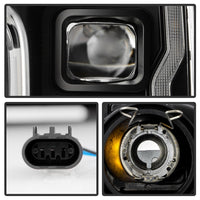 Thumbnail for Spyder Signature 20-22 Ford F250/F350 (Halogen) Proj. Headlights - Black (PRO-YD-FS20HALSI-SEQ-BK)