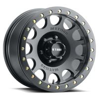 Thumbnail for Method MR105 V3 Beadlock 17x9 -38mm Offset 8x6.5 130.81mm CB Matte Black Wheel w/ BH-H24125
