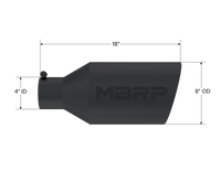 Thumbnail for MBRP Universal Tip 8in O.D. Rolled End 4in inlet 18in length Black