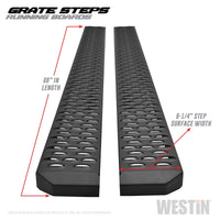 Thumbnail for Westin Grate Steps Running Boards 68 in - Textured Black
