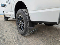 Thumbnail for Rally Armor 21-24 Ford F-150 (Excl. Raptor) Black UR Mud Flap w/White Logo