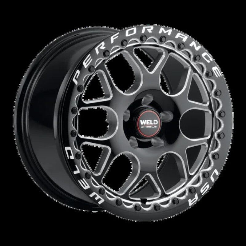 Weld Solana Beadlock 15x10 / 5x120 BP / ET45 / 7.27in BS / 78.1 Dia - Gloss Black Milled Wheel