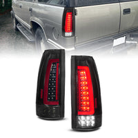 Thumbnail for ANZO 88-99 Chevy/GMC C/K1500/2500/3500 Full LED Light Tube Taillights Black Housing Smoke Lens