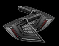 Thumbnail for AlphaRex 16-21 Honda Civic Hatchback/ Type-R FK8 Nova-Series LED Tail Lights (Pair) - Alpha Black
